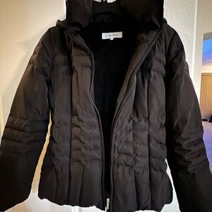 Calvin Klein Black Quilted Hooded Puffer Coat